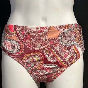 Alex Marie tummy control Tea Time Paisley ruched bikini bottom-NWT